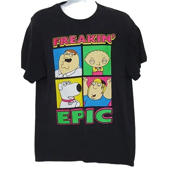 Vintage Family Guy Graphic Tshirt Size XL Black Short Sleeve - Picture 2 of 9